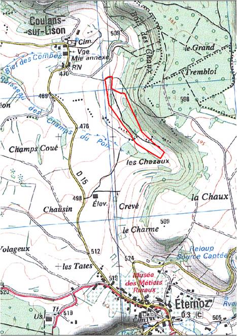 Extrait de carte IGN, reproduction interdite