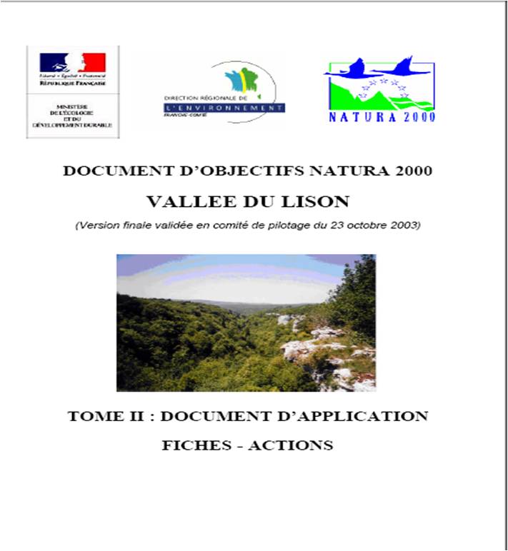 Cliquez pour télécharger le tome 2 du DOCOB Lison