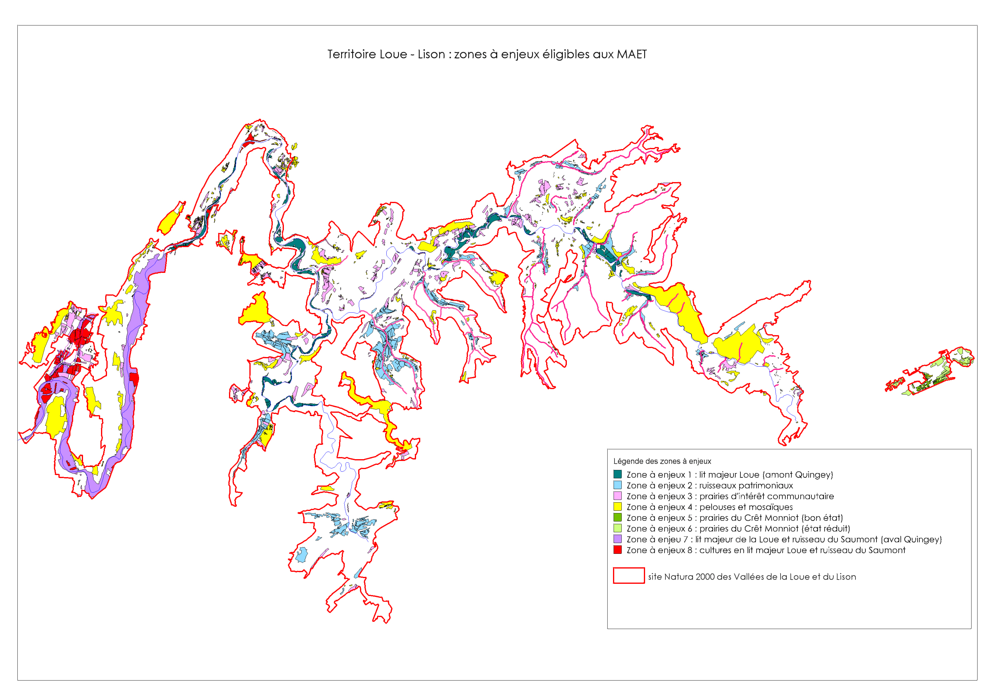 Carte de localisation des MAETs 2012 en Loue Lison